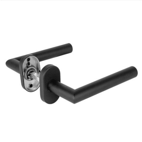 Ручка Fuaro (Фуаро) раздельная R.DSS201-0204P/19 (DSS-0204P/19) INOX 201 BLACK (овальное основание)